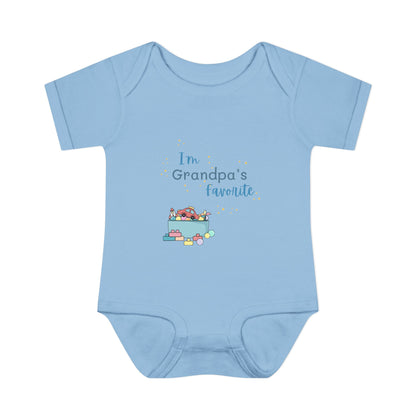 "I'm Grandpa's Favorite" 100% Cotton Rib Infant Onesie (Unisex)