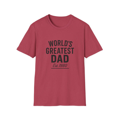 Vintage World's Greatest Dad Est 1980 Softstyle T-Shirt