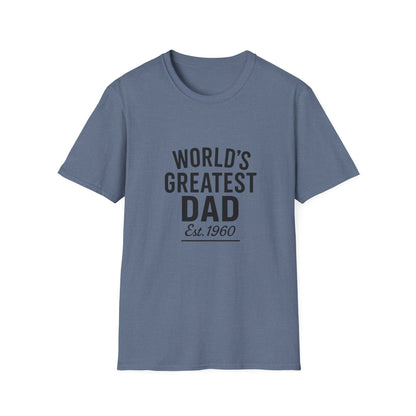 Vintage World's Greatest Dad Est 1960 Softstyle T-Shirt