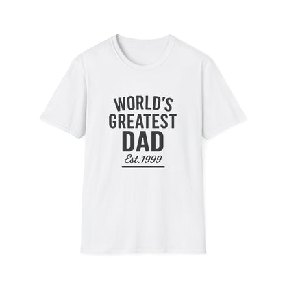 Vintage World's Greatest Dad Est 1999 Softstyle T-Shirt