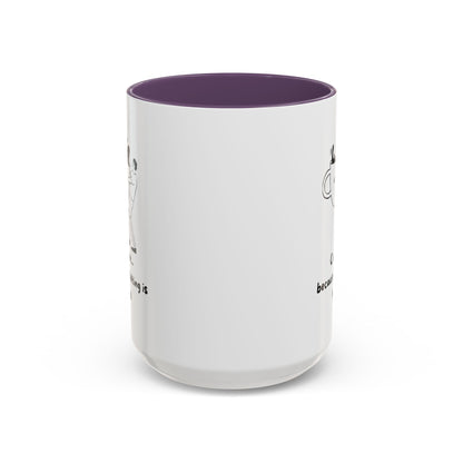 "Coffee, Because Adulting Is Hard" Accent Coffee Mug, 11 oz and 15 oz