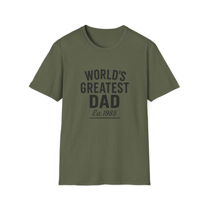 Vintage World's Greatest Dad Est 1985 Softstyle T-Shirt