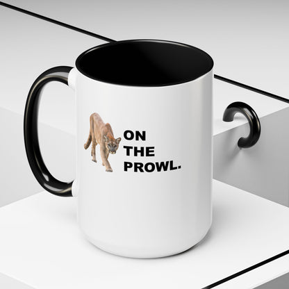"On The Prowl" Accent Coffee Mug, 11 Oz and 15 Oz