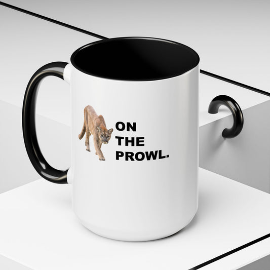 "On The Prowl" Accent Coffee Mug, 11 Oz and 15 Oz