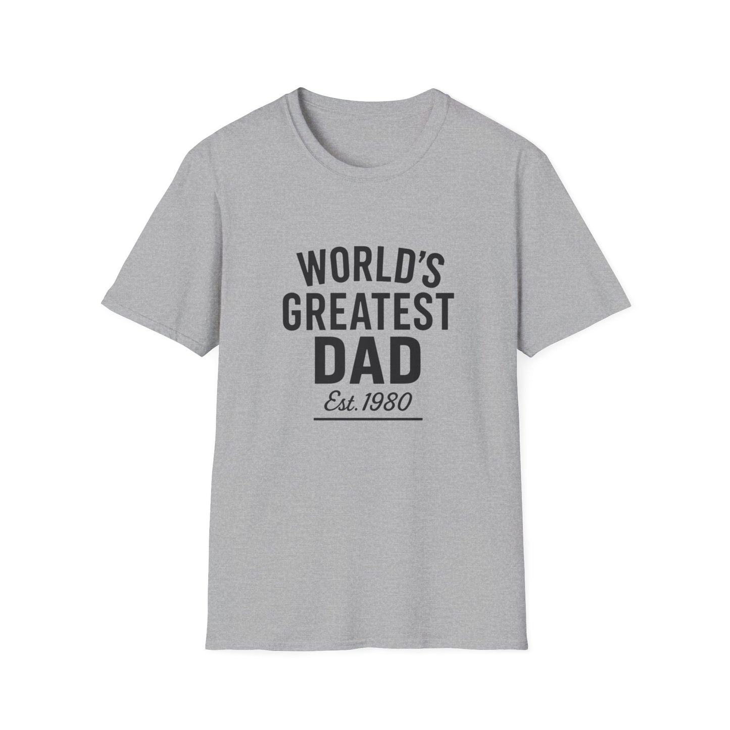 Vintage World's Greatest Dad Est 1980 Softstyle T-Shirt
