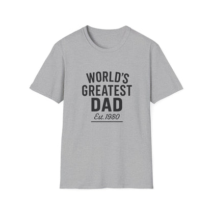 Vintage World's Greatest Dad Est 1980 Softstyle T-Shirt