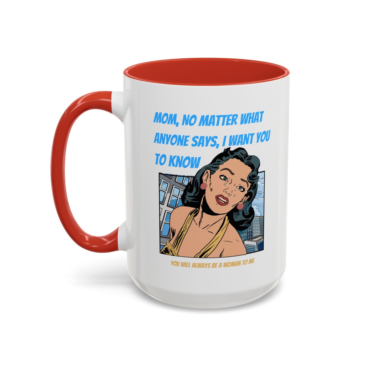 "Mom" Cartoon Accent Coffee Mug, 11 Oz and 15 Oz