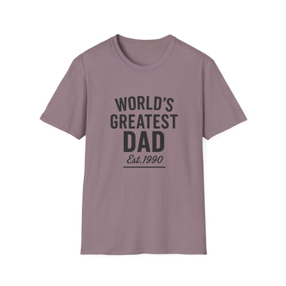 Vintage World's Greatest Dad Est 1990 Softstyle T-Shirt