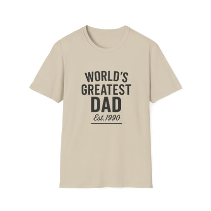 Vintage World's Greatest Dad Est 1990 Softstyle T-Shirt
