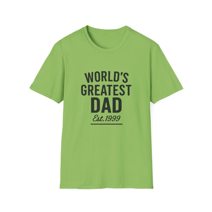 Vintage World's Greatest Dad Est 1999 Softstyle T-Shirt