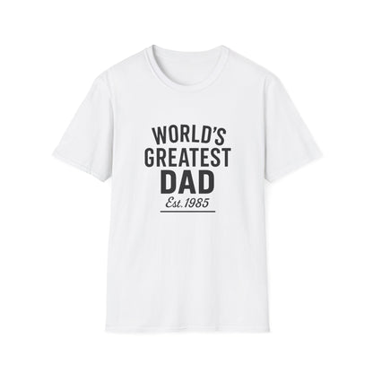 Vintage World's Greatest Dad Est 1985 Softstyle T-Shirt