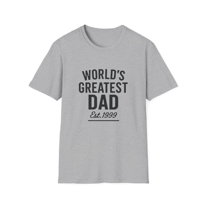 Vintage World's Greatest Dad Est 1999 Softstyle T-Shirt