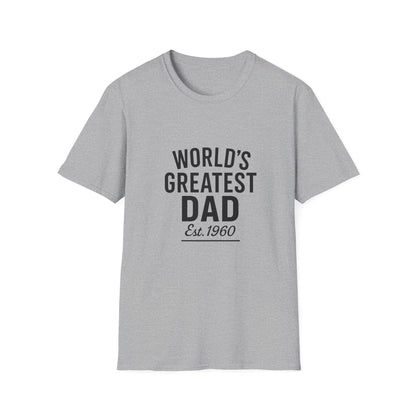 Vintage World's Greatest Dad Est 1960 Softstyle T-Shirt