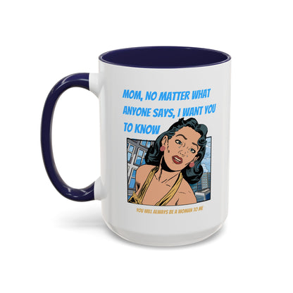 "Mom" Cartoon Accent Coffee Mug, 11 Oz and 15 Oz