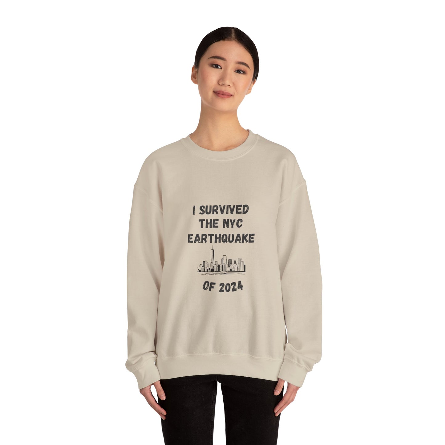 " I Survived The NYC Earthquake" Heavy Blend™ Crewneck Sweatshirt  (Unisex)