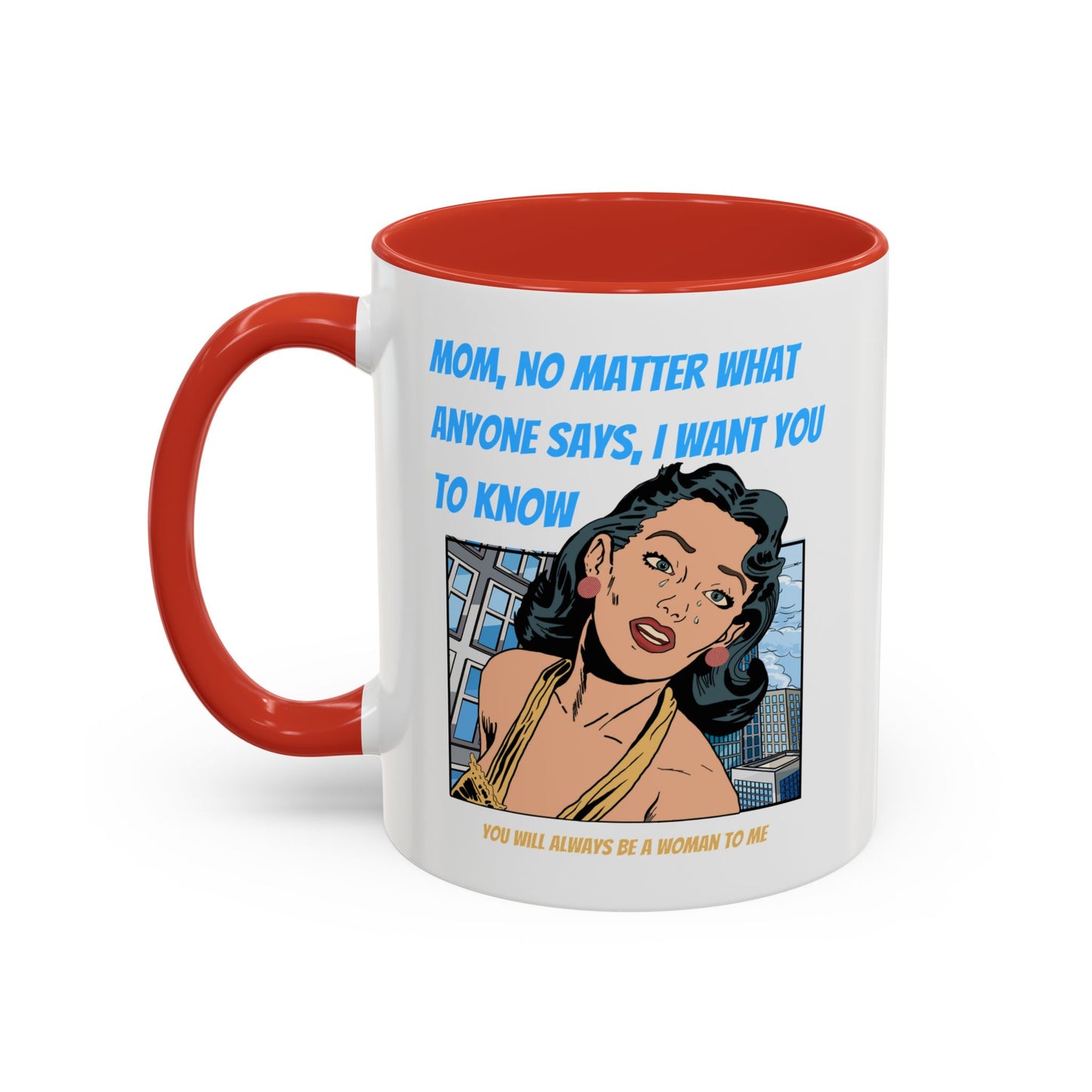 "Mom" Cartoon Accent Coffee Mug, 11 Oz and 15 Oz
