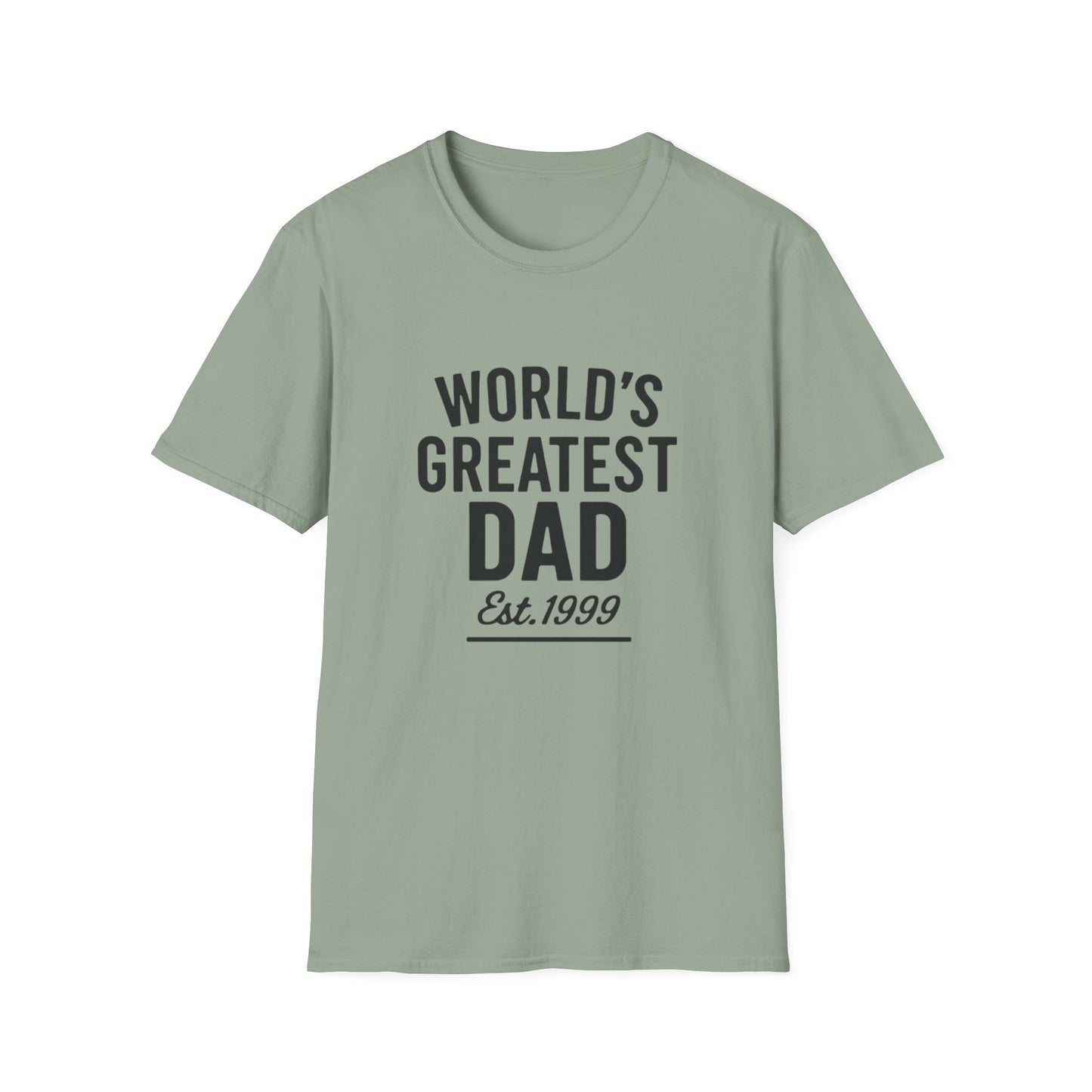Vintage World's Greatest Dad Est 1999 Softstyle T-Shirt