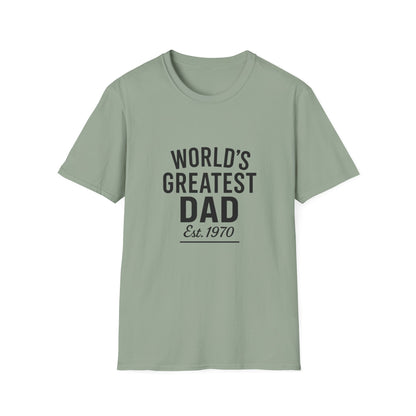 Vintage World's Greatest Dad Est 1970 Softstyle T-Shirt