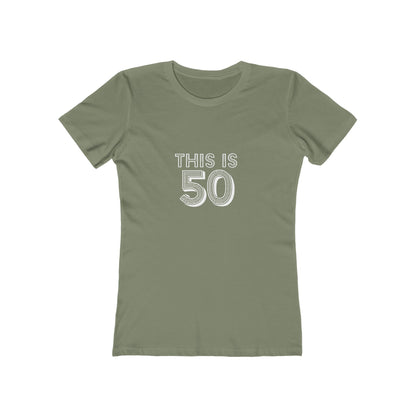 "This is 50" 100% Cotton Women's Fitted T-Shirt