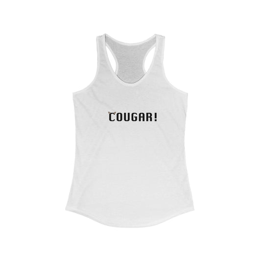 "Cougar" Women's White Racerback Tank