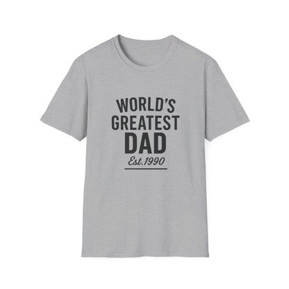 Vintage World's Greatest Dad Est 1990 Softstyle T-Shirt