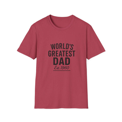 Vintage World's Greatest Dad Est 1960 Softstyle T-Shirt