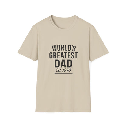 Vintage World's Greatest Dad Est 1970 Softstyle T-Shirt