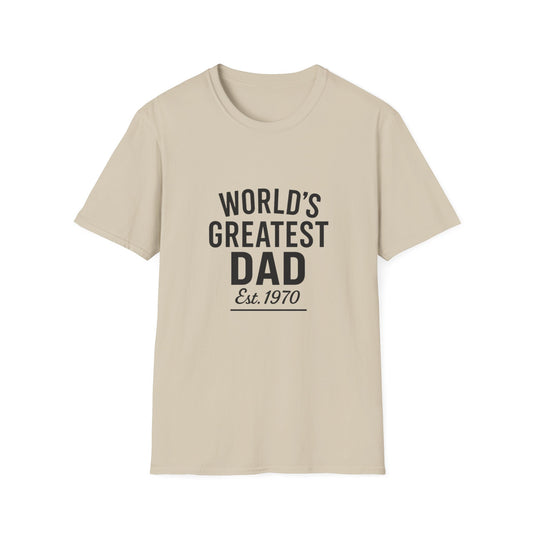 Vintage World's Greatest Dad Est 1970 Softstyle T-Shirt