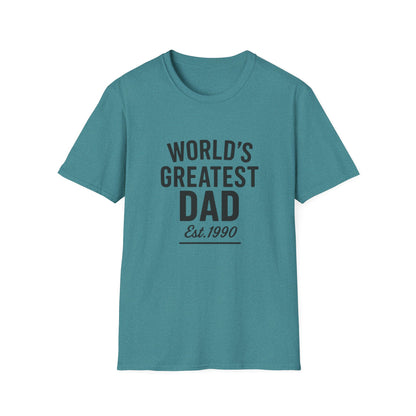 Vintage World's Greatest Dad Est 1990 Softstyle T-Shirt