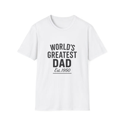 Vintage World's Greatest Dad Est 1950 Softstyle T-Shirt