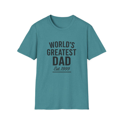 Vintage World's Greatest Dad Est 1999 Softstyle T-Shirt