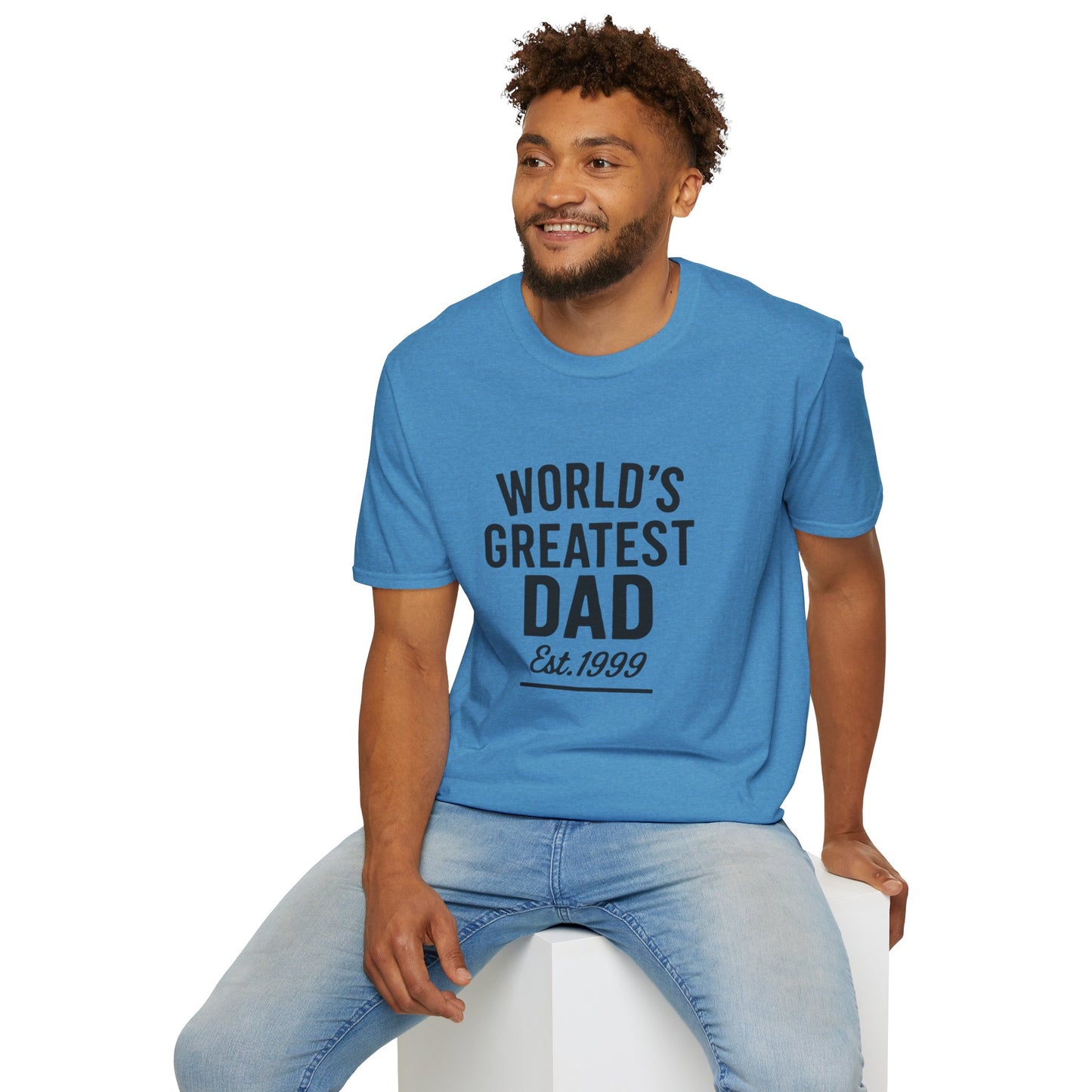 Vintage World's Greatest Dad Est 1999 Softstyle T-Shirt