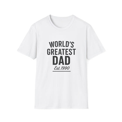 Vintage World's Greatest Dad Est 1990 Softstyle T-Shirt