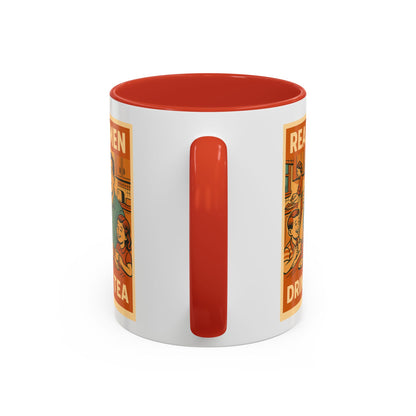 "Real Men Drink Tea" Cartoon Accent Coffee Mug, 11oz and 15 Oz
