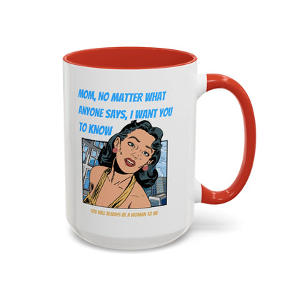 "Mom" Cartoon Accent Coffee Mug, 11 Oz and 15 Oz