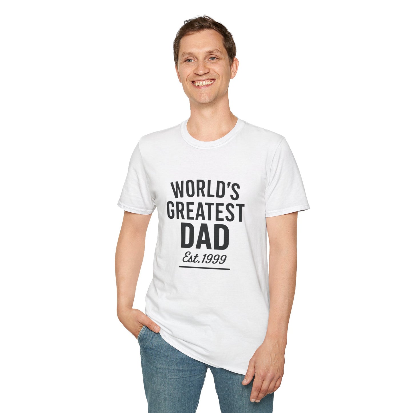 Vintage World's Greatest Dad Est 1999 Softstyle T-Shirt
