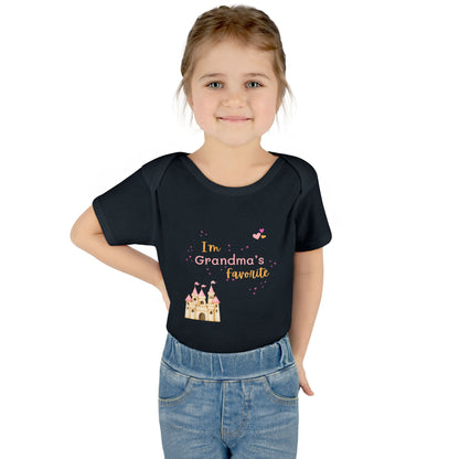 "I'm Grandma's Favorite" 100% Cotton Rib Infant Onesie (Unisex)