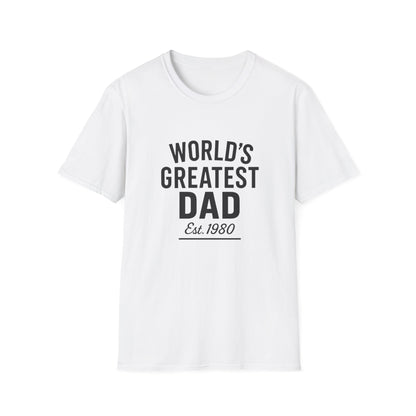 Vintage World's Greatest Dad Est 1980 Softstyle T-Shirt