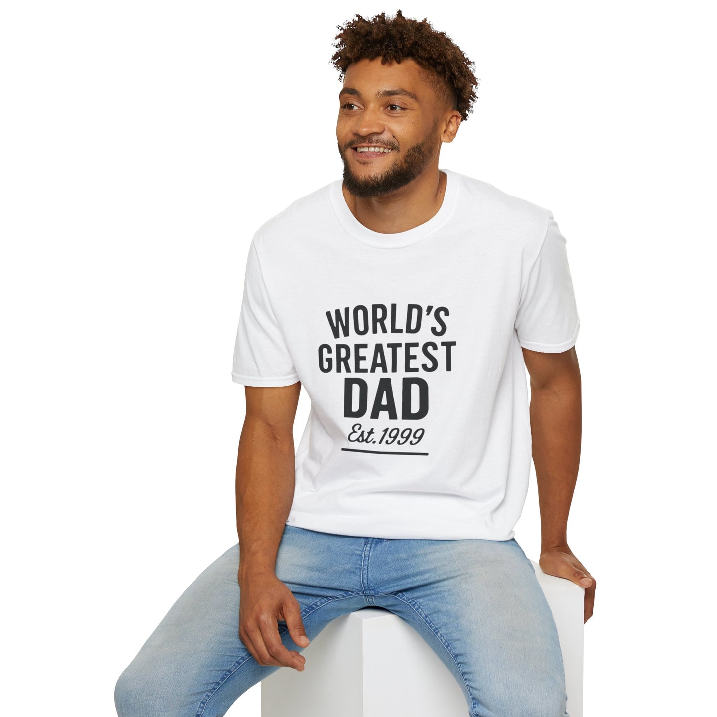 Vintage World's Greatest Dad Est 1999 Softstyle T-Shirt