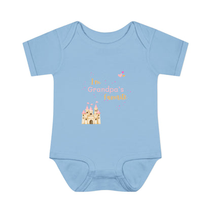 "I'm Grandpa's Favorite" 100% Cotton Rib Infant Onesie (Unisex)
