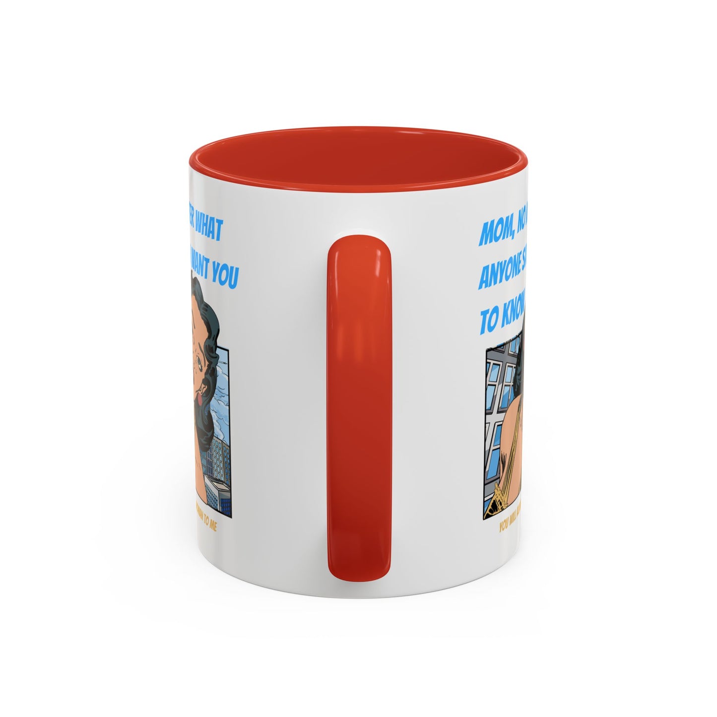 "Mom" Cartoon Accent Coffee Mug, 11 Oz and 15 Oz