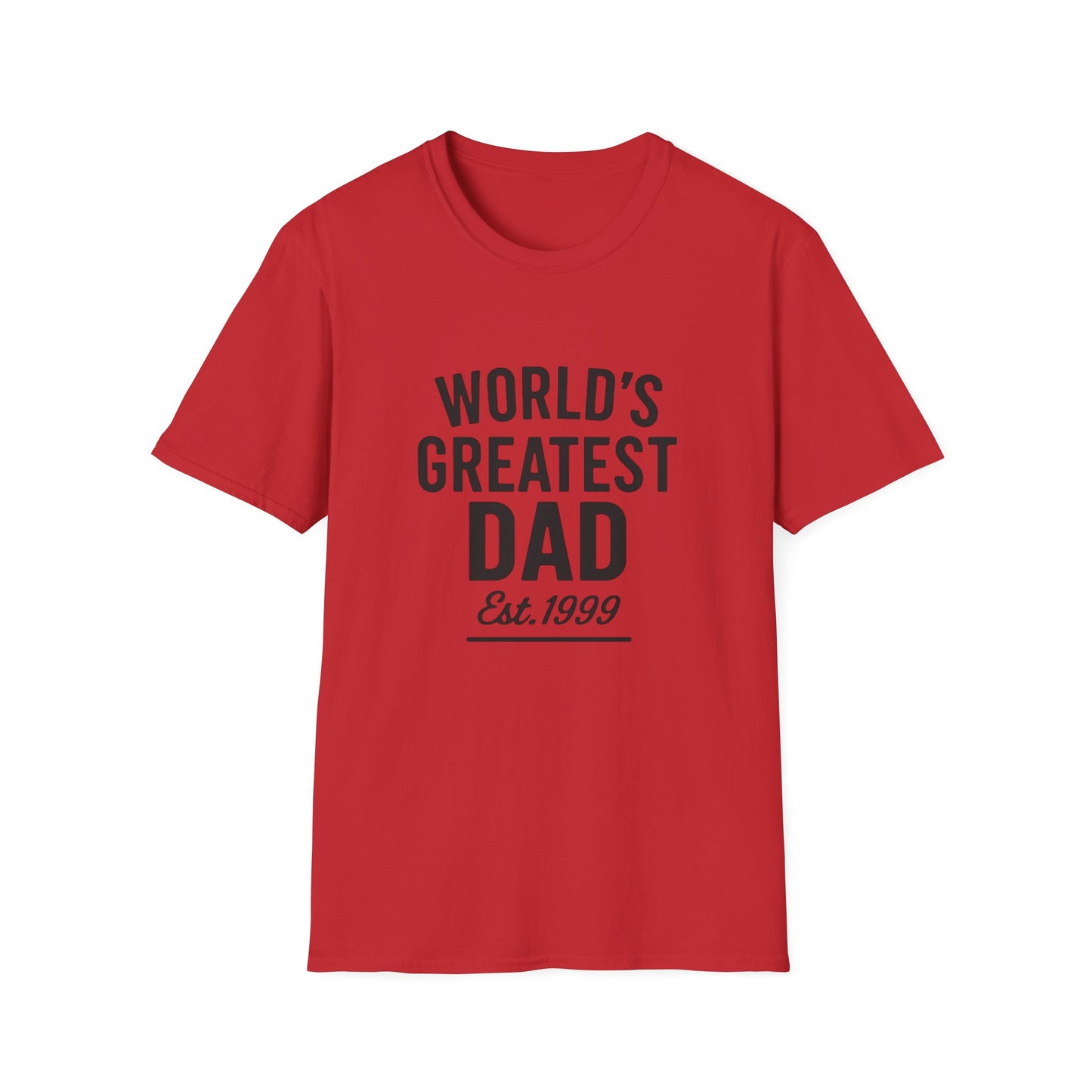 Vintage World's Greatest Dad Est 1999 Softstyle T-Shirt