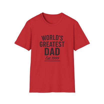 Vintage World's Greatest Dad Est 1999 Softstyle T-Shirt