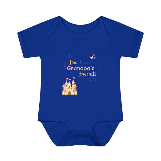 "I'm Grandpa's Favorite" 100% Cotton Rib Infant Onesie (Unisex)