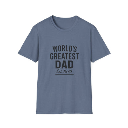 Vintage World's Greatest Dad Est 1970 Softstyle T-Shirt