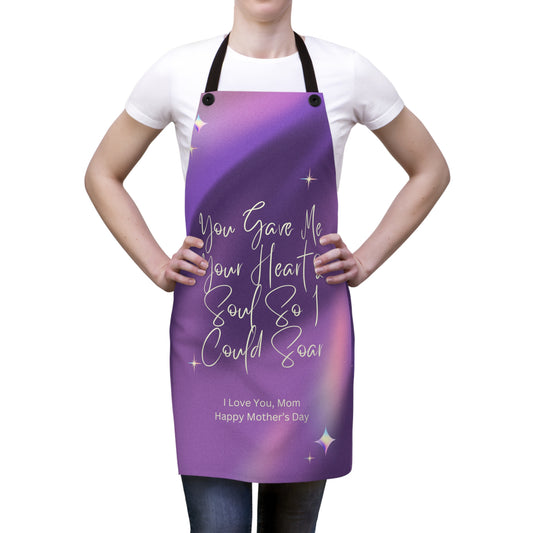 Purple Mother's Day Apron With Heartwarming Message