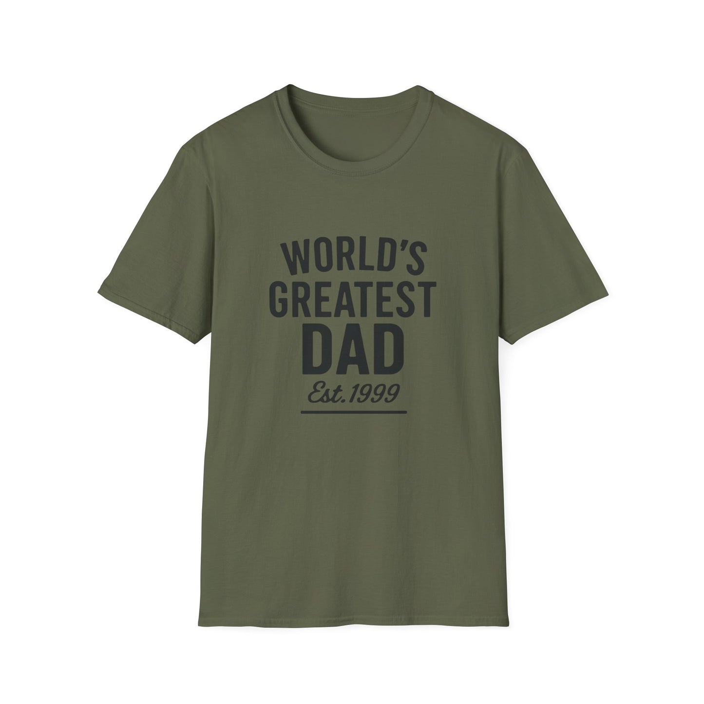 Vintage World's Greatest Dad Est 1999 Softstyle T-Shirt