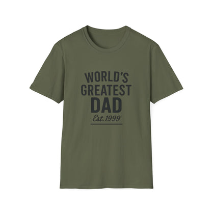 Vintage World's Greatest Dad Est 1999 Softstyle T-Shirt