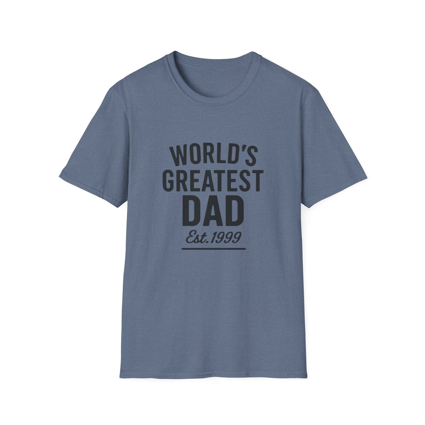Vintage World's Greatest Dad Est 1999 Softstyle T-Shirt