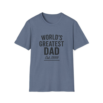 Vintage World's Greatest Dad Est 1999 Softstyle T-Shirt
